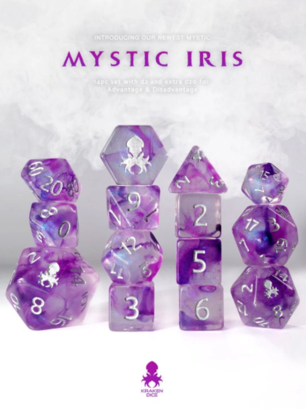 Kraken Dice - Mystic Iris 14pc Polyhedral Dice